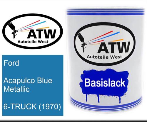 Ford, Acapulco Blue Metallic, 6-TRUCK (1970): 1L Lackdose, von ATW Autoteile West.